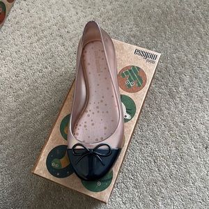 Mini Melissa rose pink and black ballet flats